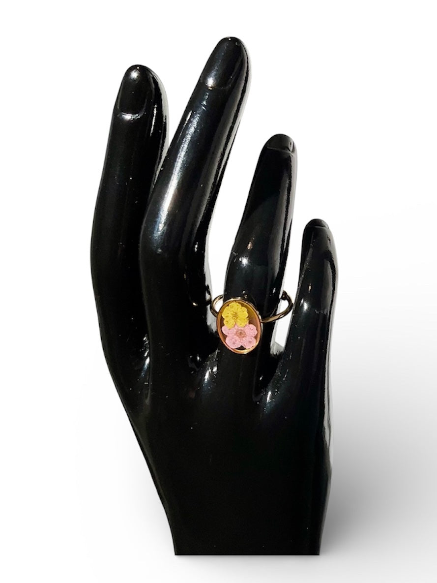 Oval Adjustable Rings, single open band, gold