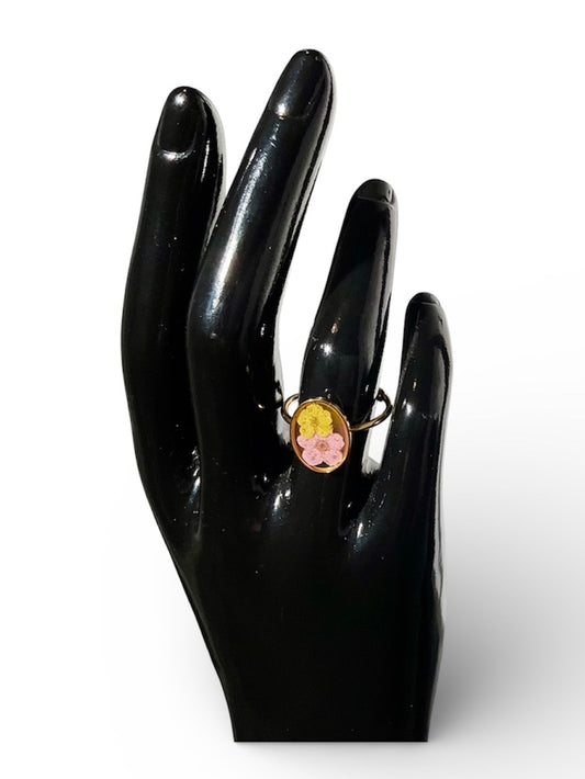 Oval Adjustable Rings, single open band, gold
