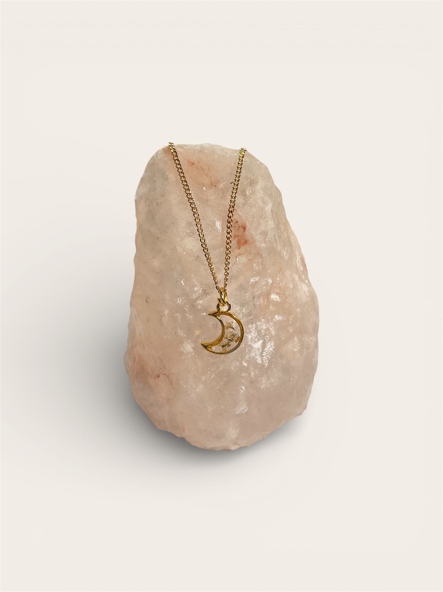 Necklaces, gold/stainless steel, real pressed florals