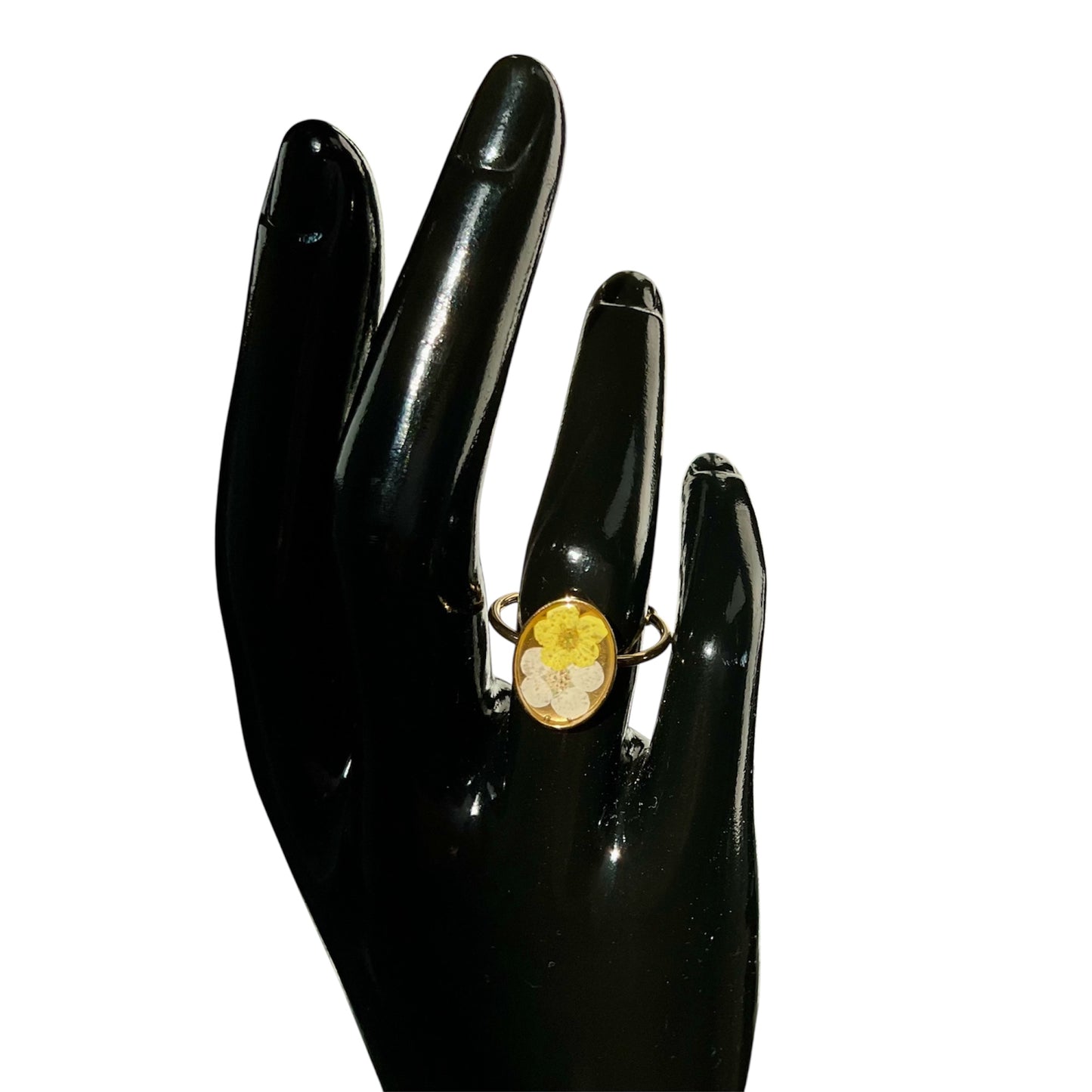 Oval Adjustable Rings, single open band, gold