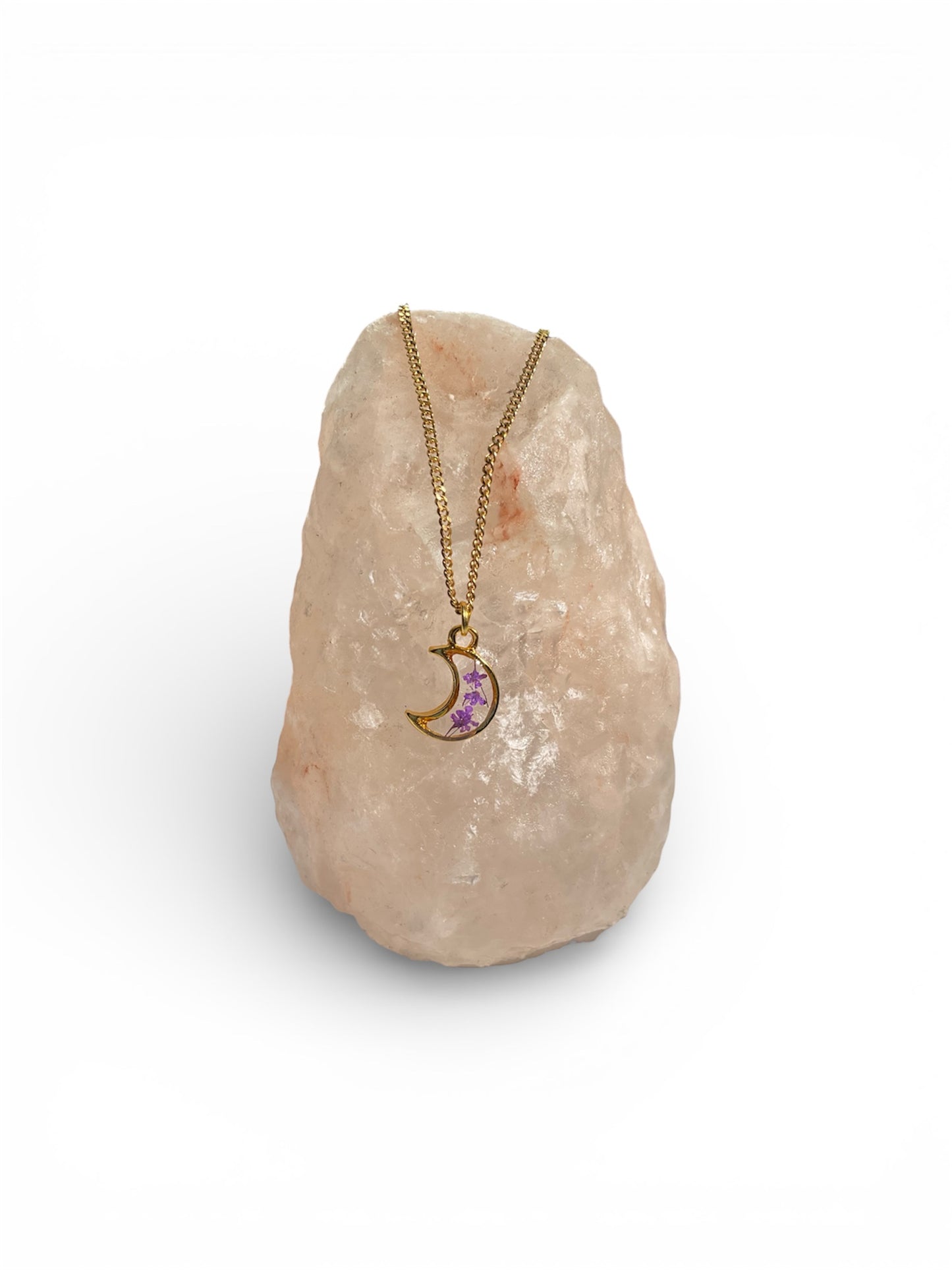 Necklaces, gold/stainless steel, real pressed florals